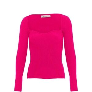 Paola BERNARD Celine Pink Ribbed Long Sleeve Top